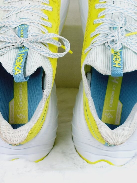 Hoka One One Carbon X 3 Men\'s Billowing Sail/Evening Primrose Running Shoes 9.5D main image 12